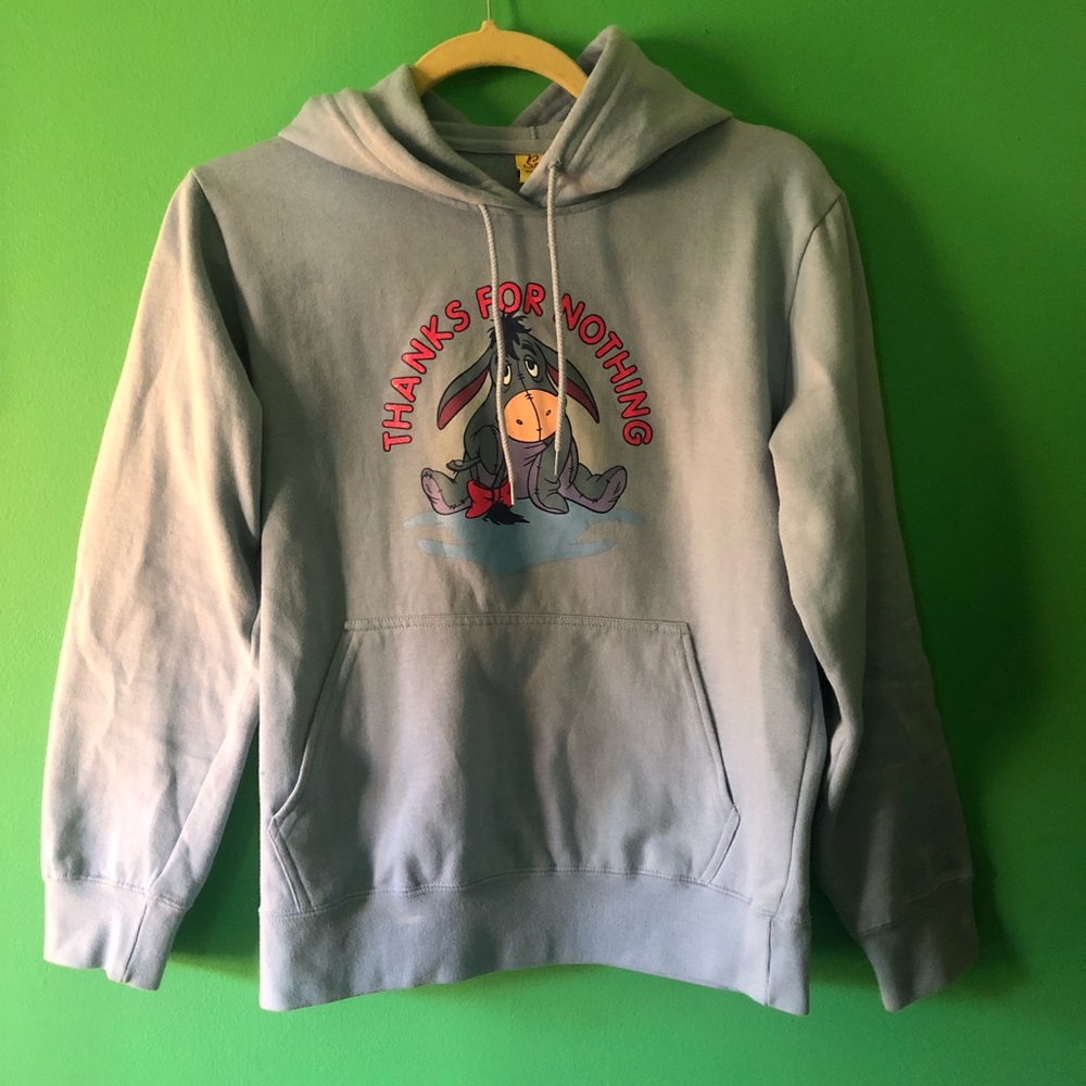baby blue “thanks for nothing” eeyore hoodie